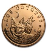 1 oz  Měděná mince - $ 5.00 Nativní Američan Los Coyotes