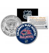 COLUMBUS BLUE JACKETS NHL Hockey JFK Kennedy Half Dollar US Coin - oficiálně licencováno