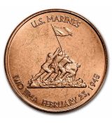 Mince - 1  oz Měděná - US Marines: Iwo Jima