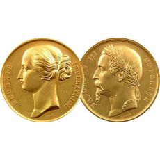 Medaile Bronz Francie Napoleon III and Eugenie