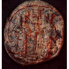 Constantinus X se stojící ženou Eudocií 1059-1067