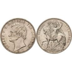 SASKO Johann 1854-1873 Vítězná Stříbrná mince Tolar 1871, B-Drážďany
