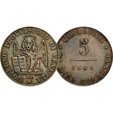 Itálie (Benátky)  5 centesimi 1849