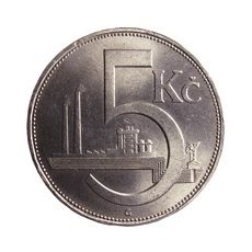 Mince - 5Kč,1Kč,  Československo  1938 sada 3 ks