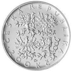 Stříbrná mince 200 Kč Sv. Vojtěch 1000. výročí úmrtí 1997 Standard