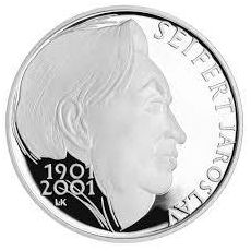 Stříbrná mince 200 Kč Jaroslav Seifert 100. výročí narození 2001 Standard