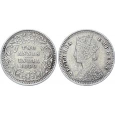 Mince India - British 2 Annas 1890