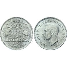 Mince Austrálie 1 Florin / 2 šilinků 1951