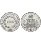 Mince Brazílie 1000 Reis 1864