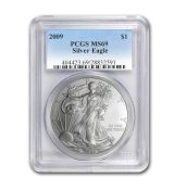 Mince -2009-2019 Stříbrný americký orel MS-69 PCGS 1 Oz (eagle)