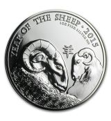 Mince -2015 Velká Británie 1 oz Stříbrný rok Berana BU