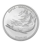 Mince -2017 Tokelau 1 oz Silver $5 Barracuda