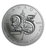 Mince - 2013 Kanada 1 oz  Maple Leaf  (25. ročník)