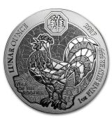Stříbrná mince rok kohouta 2017 Rwanda 1 Oz