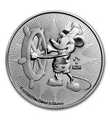 Mince Niue 1 oz Stříbrná $ 2 Disney Parník  Willie BU