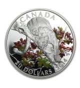 Mince -2014 Kanada 1 oz Stříbrný $ 20 jaguár posazený na javorovém stromě