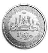 Mince : 2017 1 oz $ 5 Kanadské stříbro 150. výročí Voyageur BU