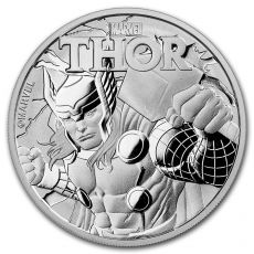 Mince-2018 Tuvalu 1 oz Stříbrno $ 1 Marvel Řada THOR ™ BU