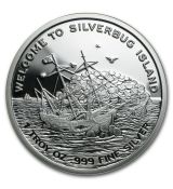 Mince 1 oz Silver Proof Round - 2015 Najít Silverbug Island