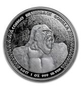 Stříbrná investiční mince Kongo Gorila 1 Oz 2017