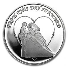 Mince 1 oz stříbrná mince - svatba