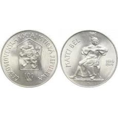 Stříbrná mince 100 Kčs Matej Bel 300. výročí narození 1984