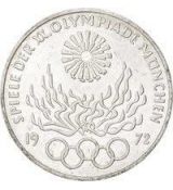 Mince NĚMECKO. 10 Mark 1972/D. Spiele der XX. Olympiade München.
