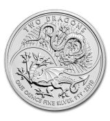Mince -2018 Velká Británie 1 oz Stříbro  Dva draci