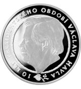 Stříbrná medaile 10. výročí vzniku ČR a 10 let prezidentského období Václava Havla 2003