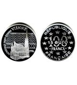 Mince 100 franků - 15 Euro 1996 Frankreich Stephansdom ve Wien Proof