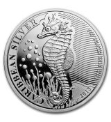 Mince : 2018 Barbados 1 oz Stříbro Mořský koník  BU