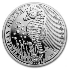 Mince : 2018 Barbados 1 oz Stříbro Mořský koník  BU Seahorse