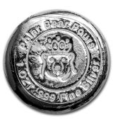 Mince : 1 oz ručně vyrobené stříbrné kolo  (korunovaný medvěd)
