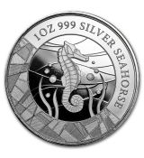 Stříbrná investiční mince- 2018 Samoa 1 oz Stříbro Mořský koník  BU