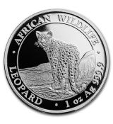 Mince -2018 Somálsko 1 oz Stříbrná africká divočina- Leopard