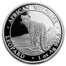 Mince -2018 Somálsko 1 oz Stříbrná africká divočina- Leopard