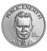 Stříbrná investiční mince- 2 oz Stříbro - "Veřejný nepřítel # 1" John Dillinger