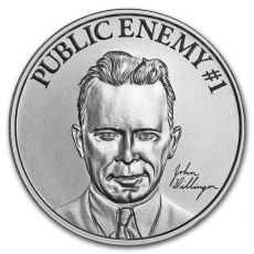 Stříbrná investiční mince- 2 oz Stříbro - "Veřejný nepřítel # 1" John Dillinger