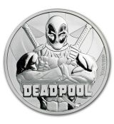 Mince : 2018 Tuvalu 1 oz Stříbro $ 1 Marvel Series "Deadpool" BU