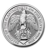 Investiční stříbrná mince 5 Pounds The Falcon of The Plantagenets 2oz 2019