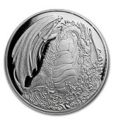Mince :1 oz Stříbro- vzácné elementy (Ohnivý Drak )