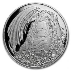 Mince :1 oz Stříbro- vzácné elementy (Ohnivý Drak )
