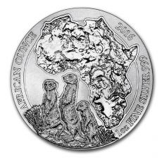 Rwanda Stříbrná mince The African Silver Ounce Meerkat Surikata 1 Oz 2016