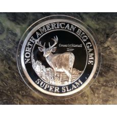 Mince - 1 oz Stříbrná mince  severoamerický lovecký -Jelen Černý