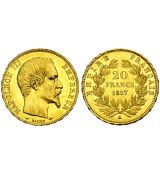 Mince : 20 Frank Napoleon III. 1857