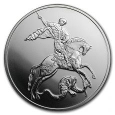 Mince - 1 oz Stříbrná mince 2018 Rusko  3 Rubles Saint George Victory BU