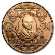 Mince - 1 oz Měděná -1 oz Měděné kolo - 500 dolarů William McKinley