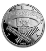 Mince - 1 oz Stříbrná mince západní lebky (Mexický bandita) 2018