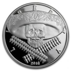 Mince - 1 oz Stříbrná mince západní lebky (Mexický bandita) 2018