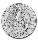 2018 Velká Británie 1 oz Platinum Queen's Beasts Drak
